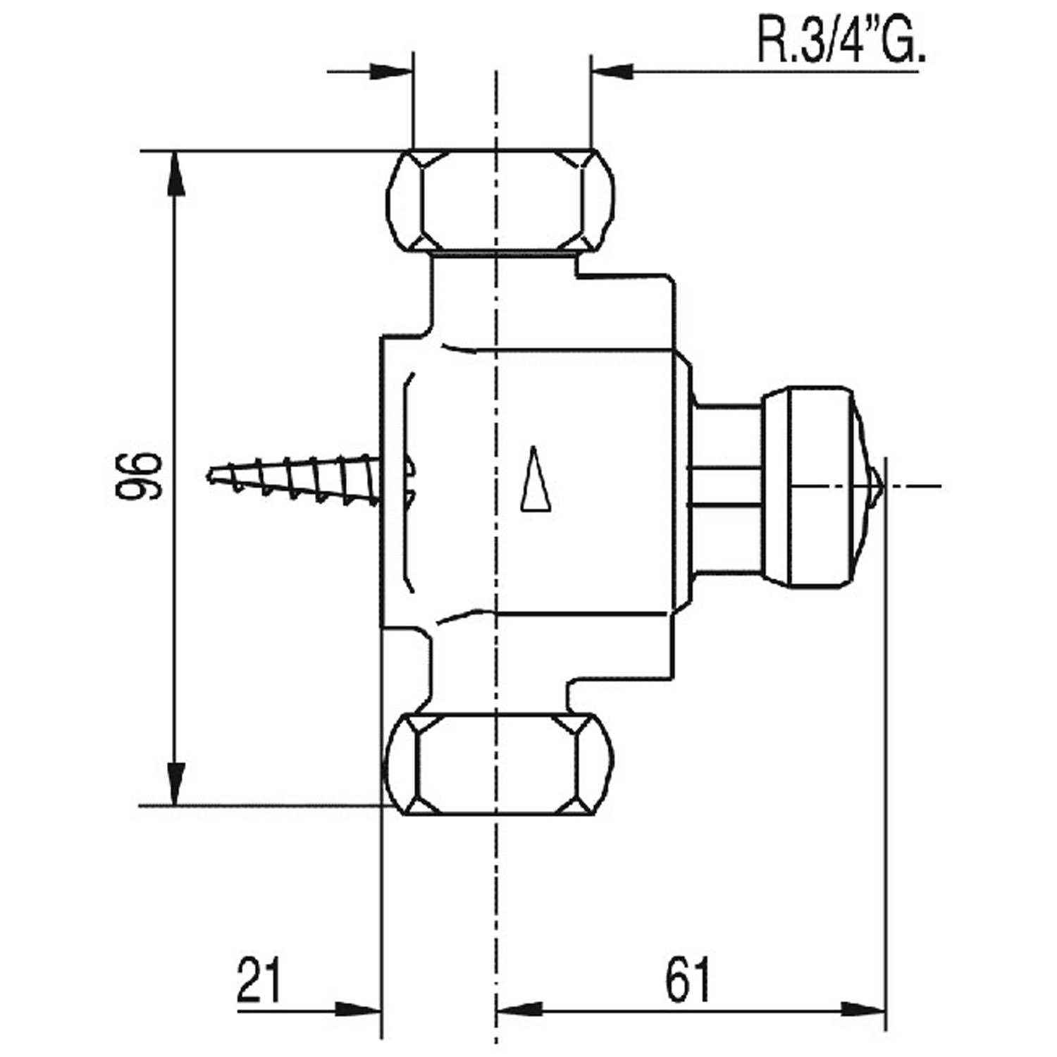 КОЛЛЕКТИВНЫЙ настенный смеситель для душа с таймером на 1 воду-112167 TRES Temporizados - Вид №1