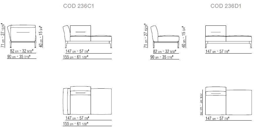 Flexform 3-х местный тканевый диван со съемным чехлом Adda sun-id-1469739 - Вид №6
