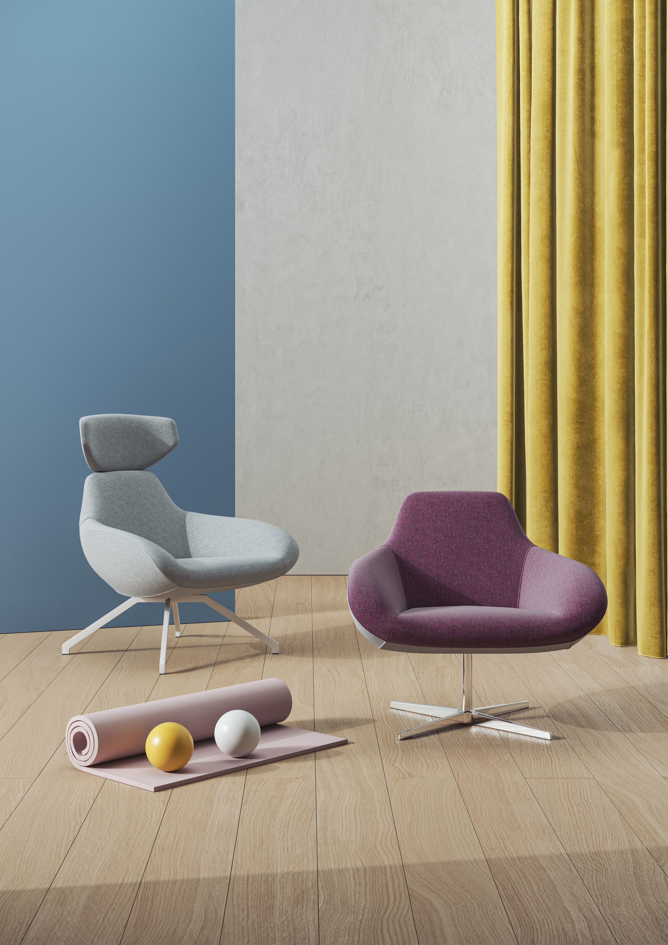 Тканевое вращающееся кресло с подлокотниками ALMA DESIGN X Big ARCH-00043633 - Вид №2