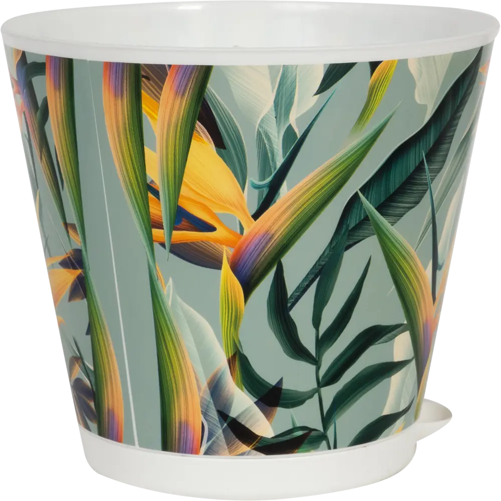 Горшок цветочный Ingreen Крит Тропики ø16 h15 см v1.8 л пластик мультиколор STLM-2071158 - Вид №2