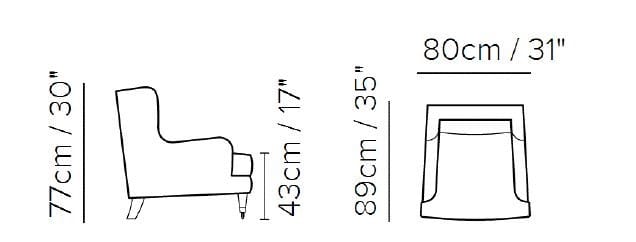 Кожаное кресло с подлокотниками Natuzzi Italia NATALIE ARCH-00119440 - Вид №3