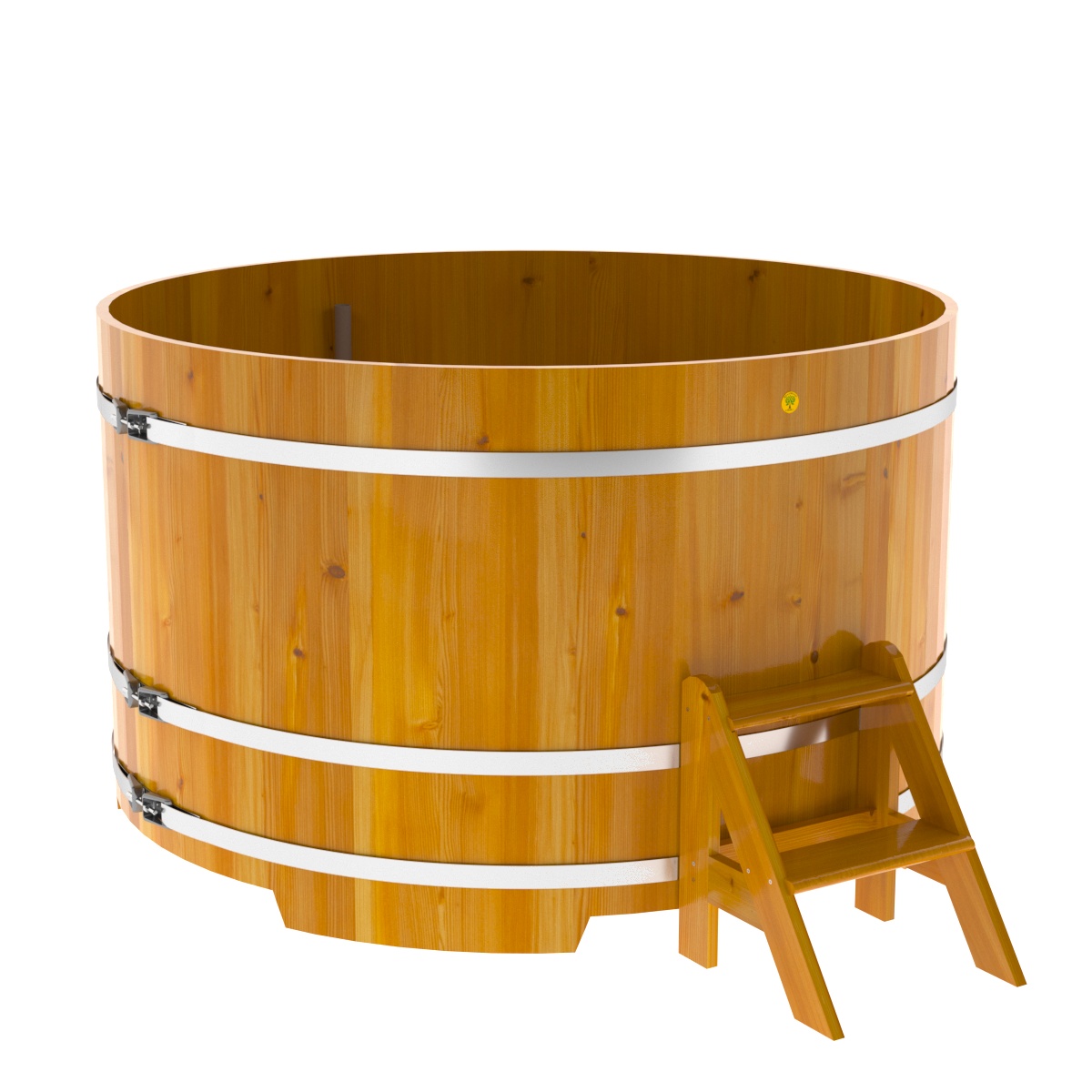 2239 Купель круглая из лиственницы Рустик d=1,80х1,1 натуральная Alyarus 