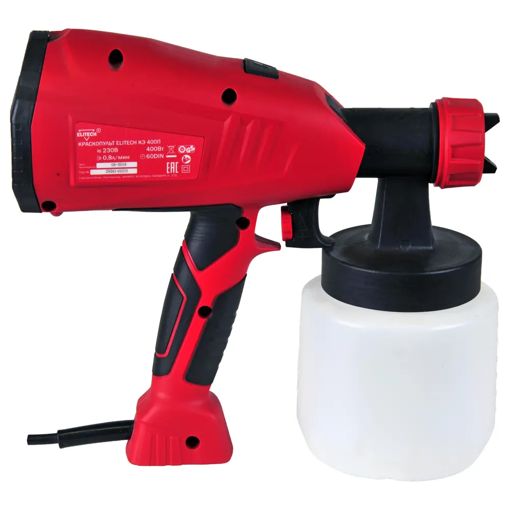 Краскопульт сетевой Elitech КЭ 400П, 400 Вт, 0.8 л/мин STLM-2164213 - Вид №3