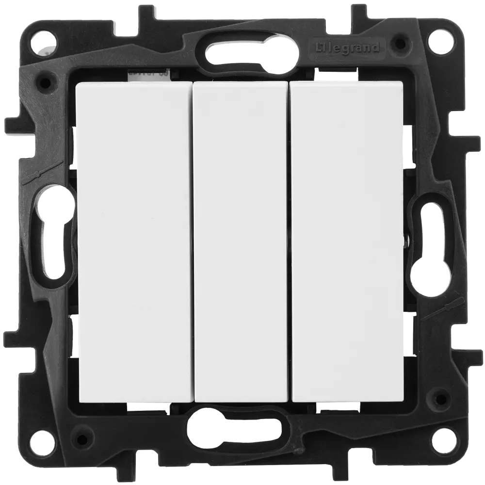 82064614 Выключатель трёхклавишный - Legrand Structura - 10А 250В винтовые зажимы - белый STLM-1577632