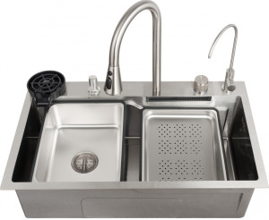 Мойка кухонная ZorG Master R ZM 7546 из нержавеющей стали с водопадом, сталь
