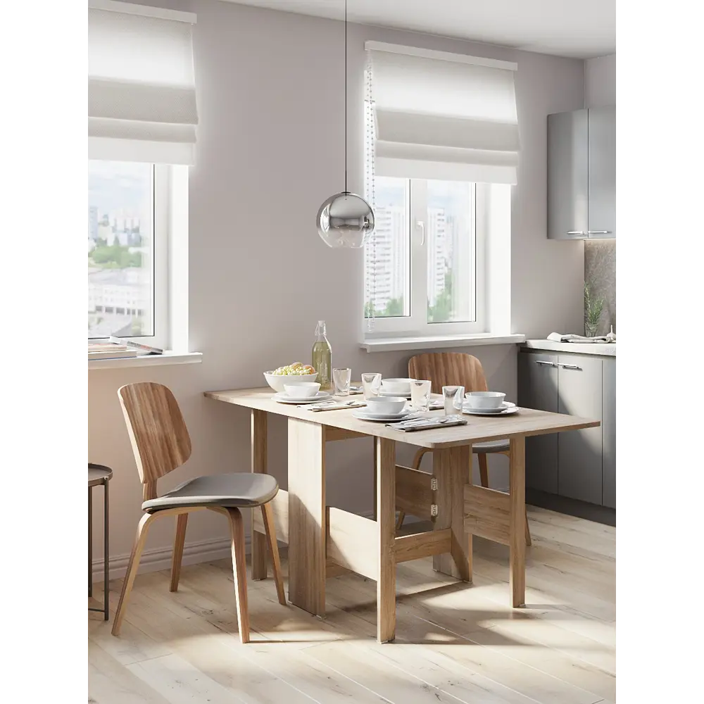 Стол-книжка раскладной 23.2-163x80x75 см прямоугольный ДСП цвет сонома Santreyd STLM-2021999 - Вид №25