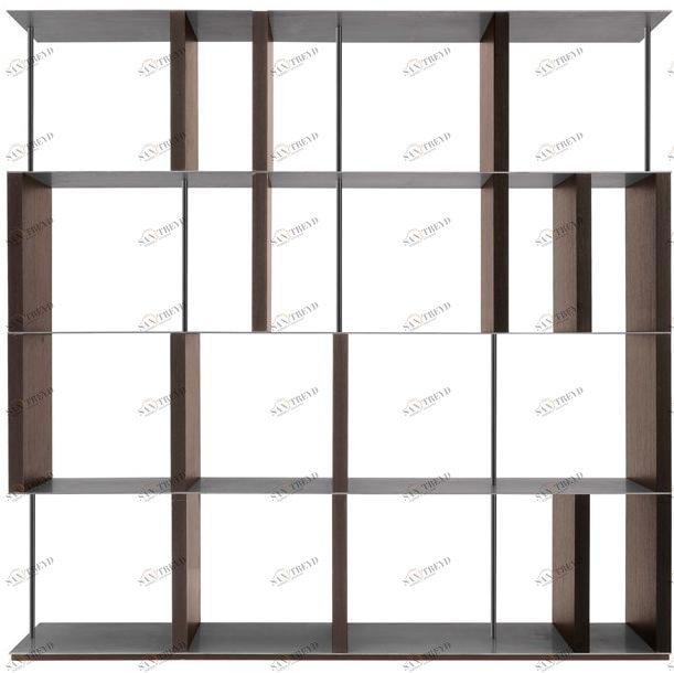 JESSE Отдельно стоящий открытый книжный шкаф из железа и дерева sun-id-1456708