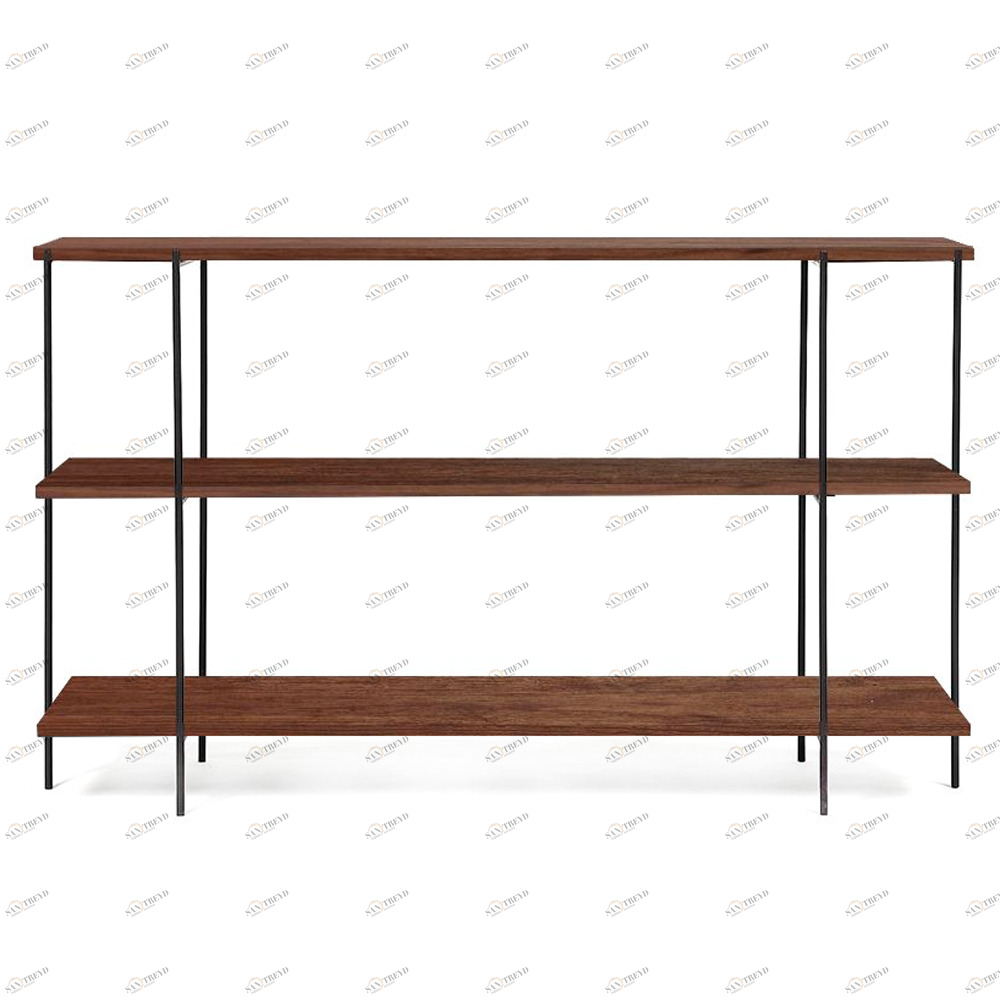 Стеллаж для книг американский орех Florian black INTELLIGENT DESIGN  260768 Коричневый;черный 