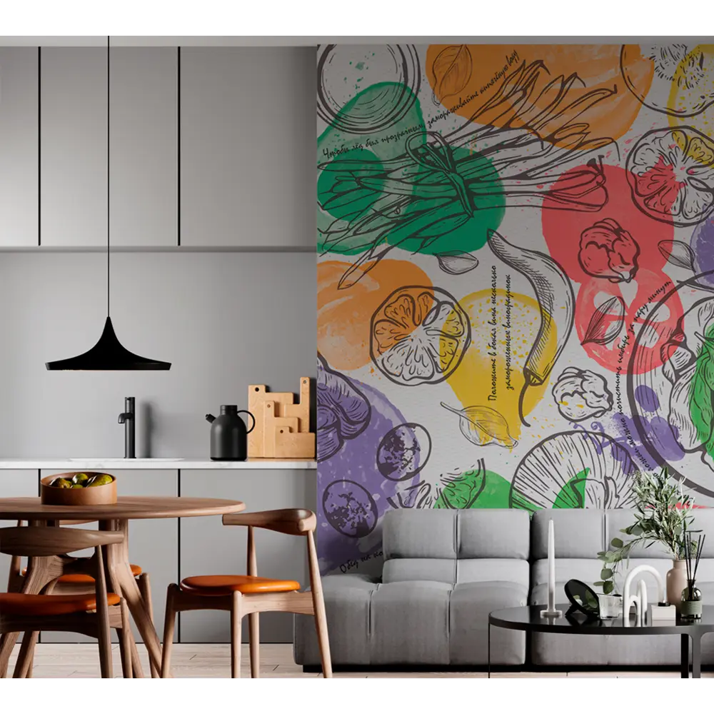 Фотообои Кухонные заметки флизелиновые 200x270 см L13-497 FBRUSH 3D FLIZART STLM-2067186 - Вид №2