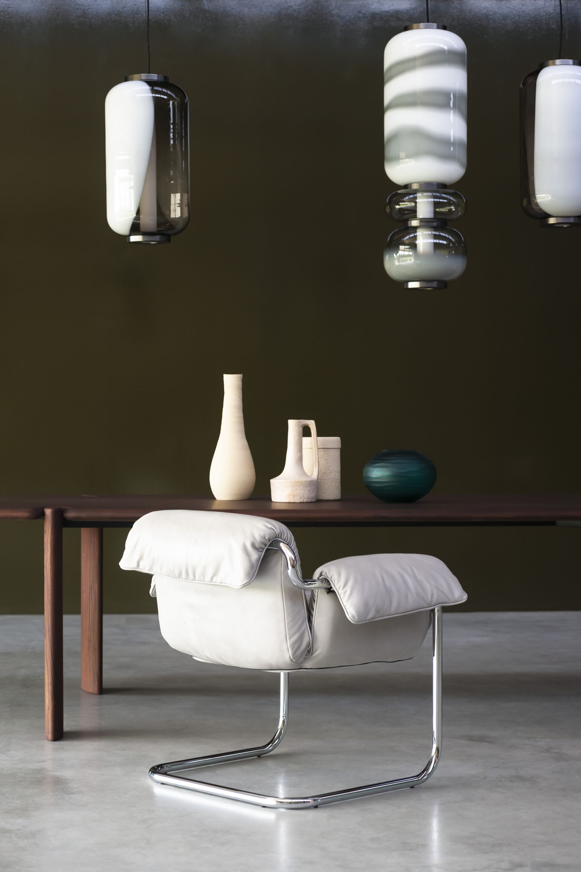 Кожаный консольный стул с подлокотниками Baxter SO FAR ARCH-00047867 - Вид №1