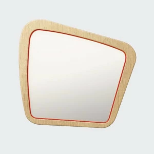 Зеркало настенное среднее шпон красное Woodi WOODI ДИЗАЙНЕРСКИЕ 00-3966406 Красный