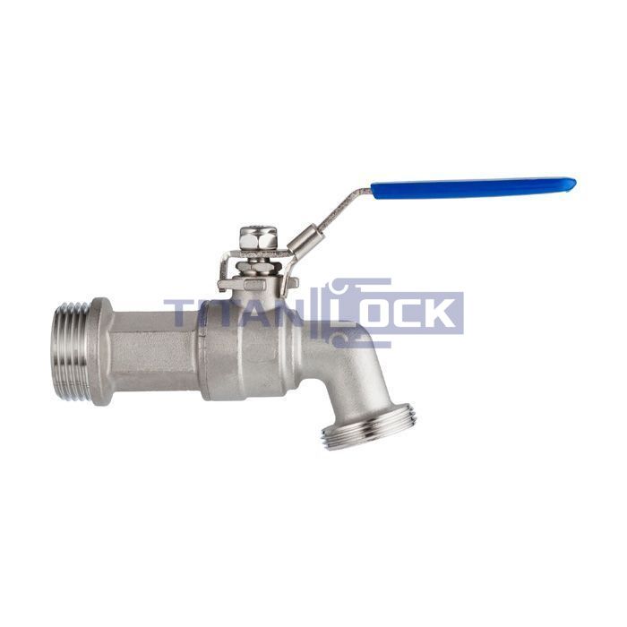 Кран шаровый водоразборный со штуцером, резьба BSP 3/4", нерж.сталь, TL75BCV TITAN LOCK  - Вид №5