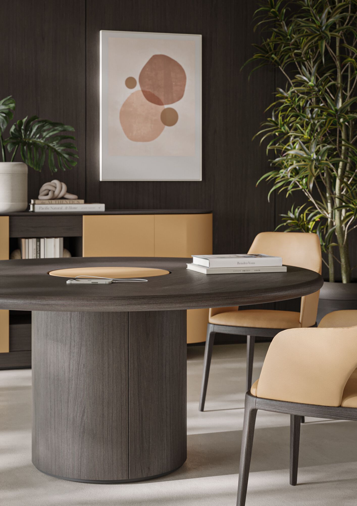 Круглый деревянный стол для совещаний с системой люверсов PROF Dea ARCH-00104400 - Вид №6