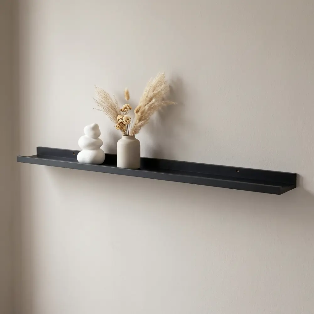 Настенная полка KONSENSA 100x10см со скрытым креплением МДФ цвет черный STLM-2161502