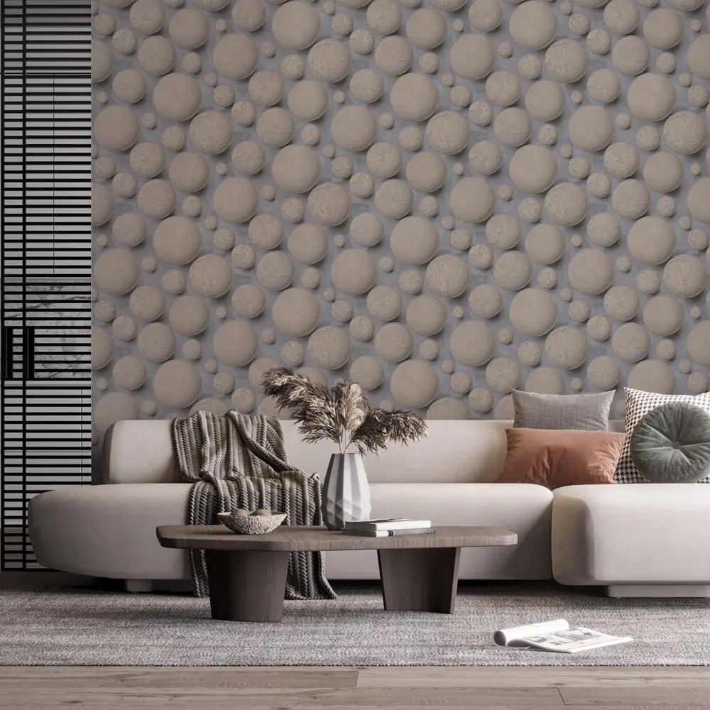 Обои флизелиновые Аспект Ру Титан сине-бежевые 1.06 м 70347-62 STLM-2199465 - Вид №2