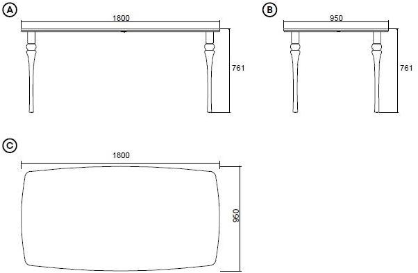 Enza Home Прямоугольный деревянный стол Piedra sun-id-1371390 - Вид №6