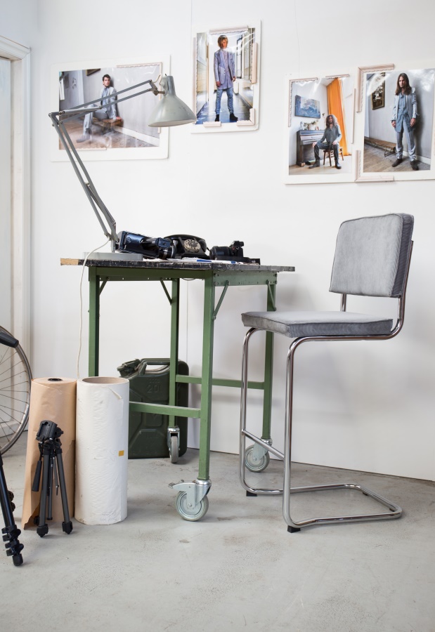 Стул барный Ridge Kink Rib черный Zuiver 1500002 - Вид №1