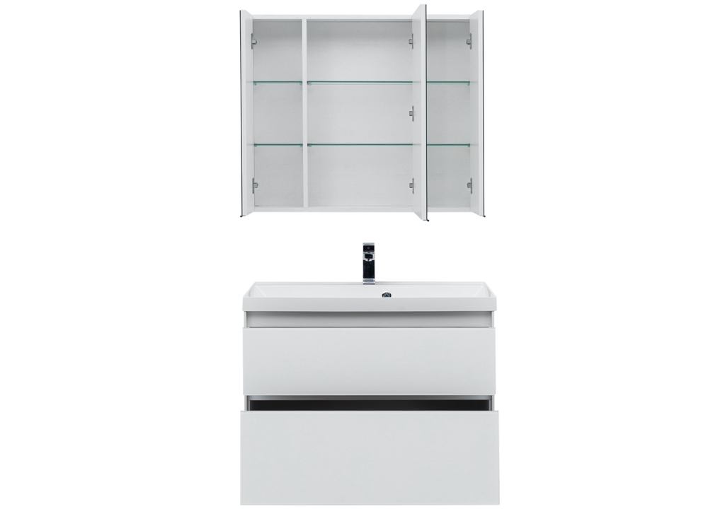 Мебель для ванной Aquanet Гласс 90 белый 00240467 - Вид №3