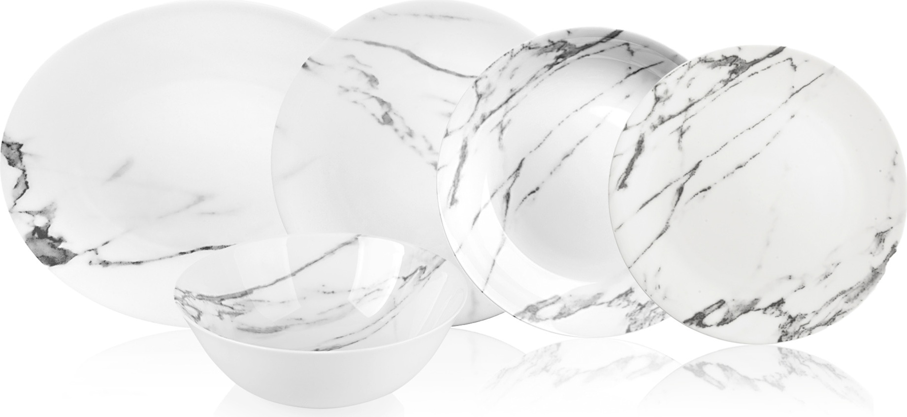 10670938 Dibbern Сервиз столовый Dibbern Каррара на 6 персон 20 предметов, фарфор Фарфор 