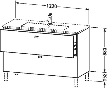 BR440402222 Тумбочка напольная Brioso #BR4404 1220 x 479 мм Белый глянцевый декор Duravit - Вид №1