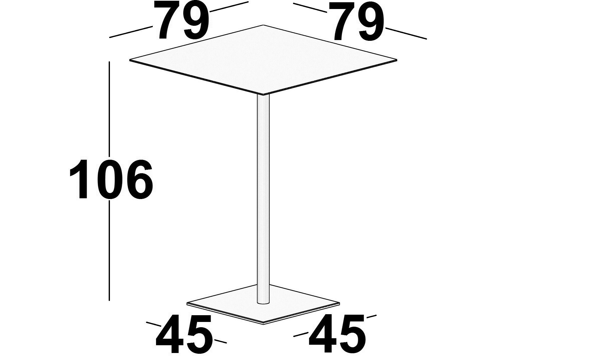 Высокий квадратный стол в HPL Luxy склеивание ARCH-00043659 - Вид №3