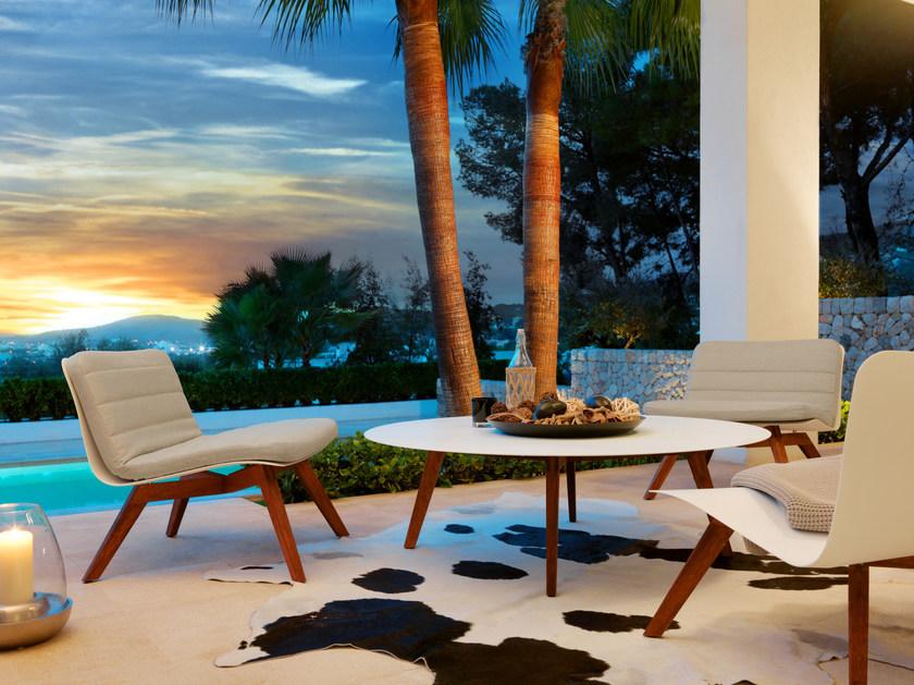 VITEO Круглый садовый столик из Corian® Slim wood sun-id-1514895 - Вид №1