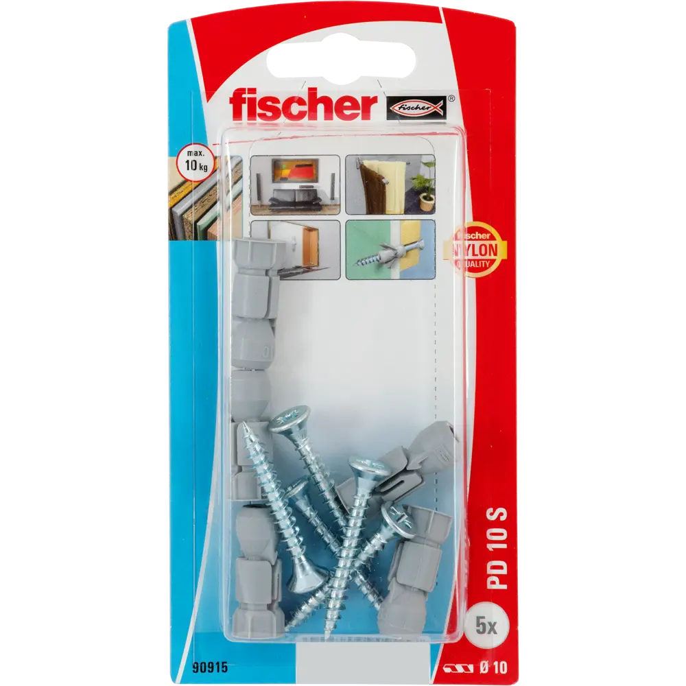 Дюбель для гипсокартона Fischer PD с шурупом 28х10 мм нейлон/оцинкованная сталь 5 шт STLM-2123408 - Вид №5