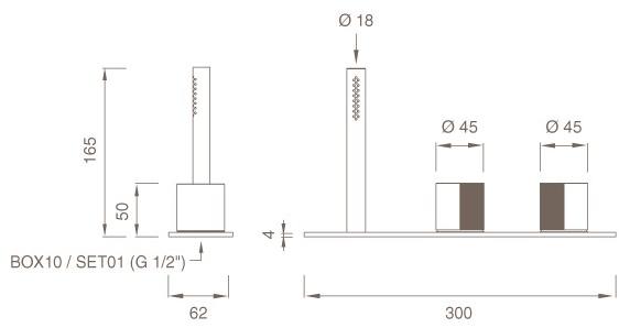 Ceadesign Комплект из 2 смесителей на краю с ручным душем Duet Det 31 - Вид №1