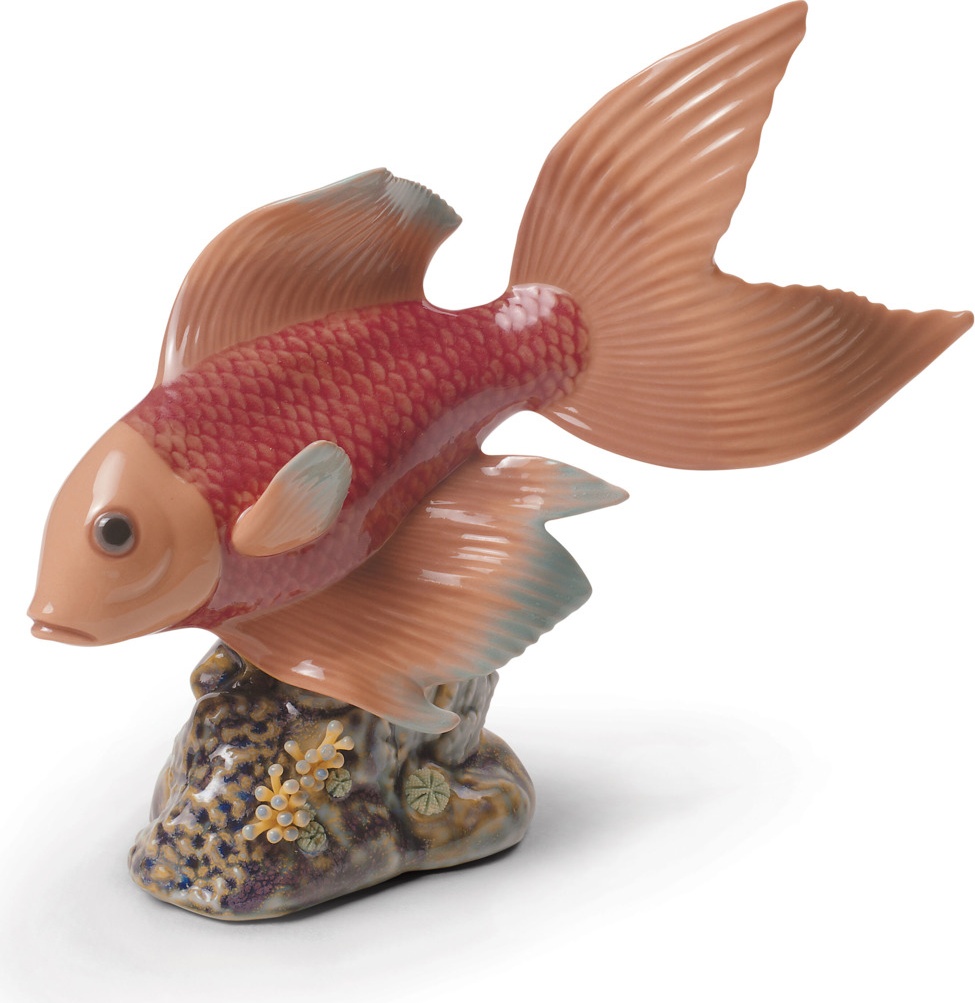 10669073 LLADRO Фигурка Lladro "Подводное спокойствие" 13х13см, оранжевый Фарфор Lladró 