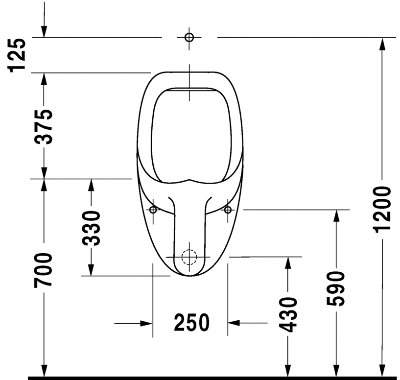 0848370000 Настенный писсуар, уринал с мушкой Duravit  - Вид №3