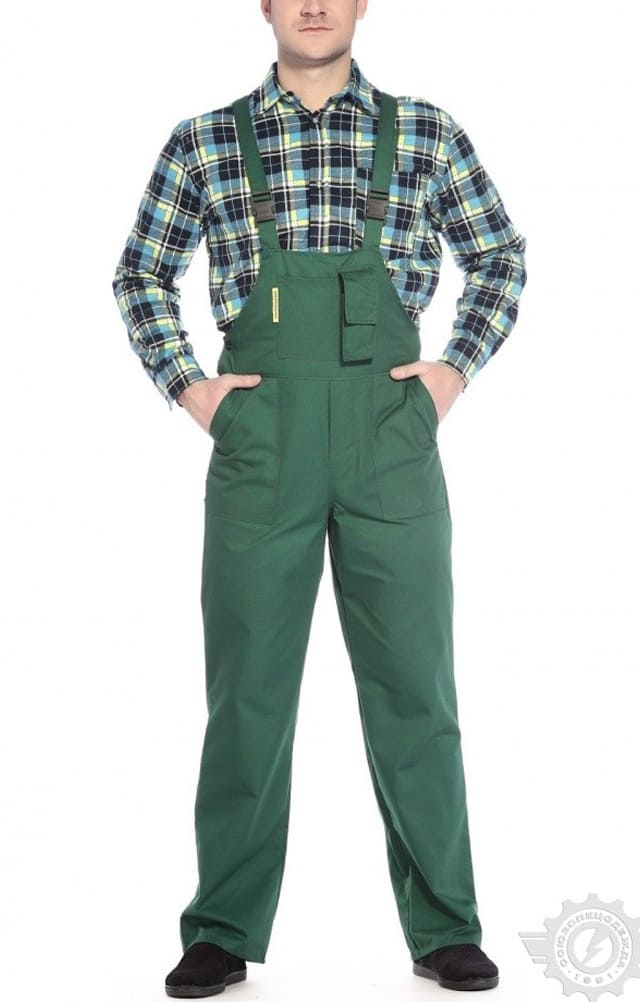 65600 Полукомбинезон "Эксперт-2" зеленый  Летняя спецодежда  размер 44-46/170-176  - Вид №3