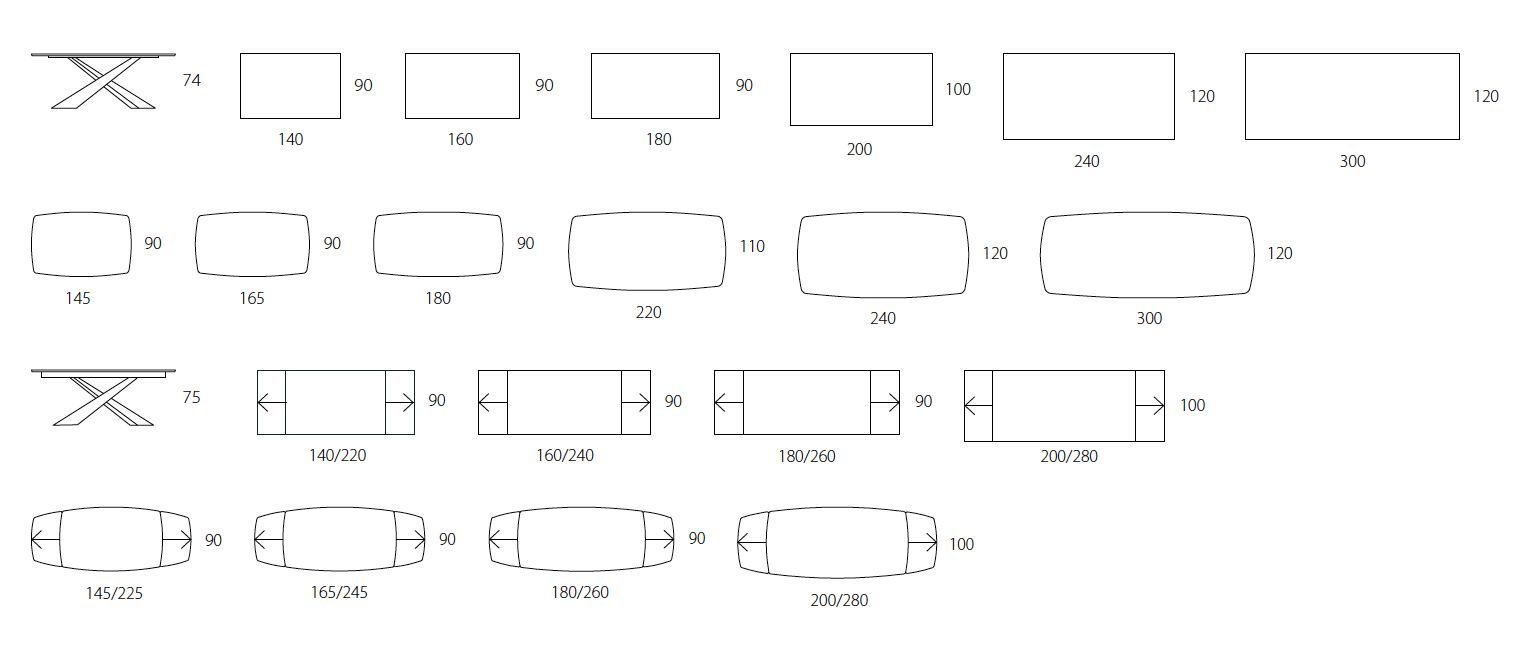 Фиксированный и выдвижной стол с керамической столешницей RIFLESSI ARCH-00083096 - Вид №1