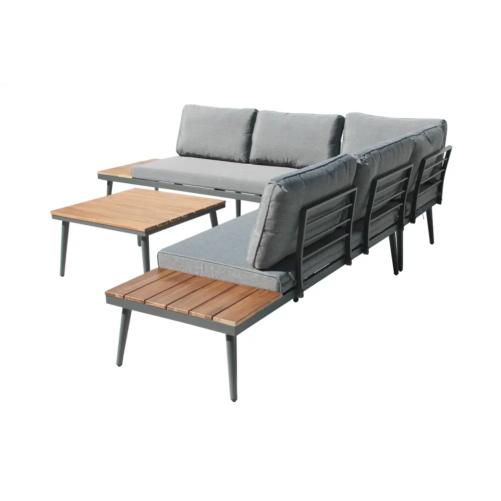 Набор мебели Лаин GS010 алюминий цвет серо-бежевый стол диван угловой элемент Santreyd STLM-2164388 - Вид №1