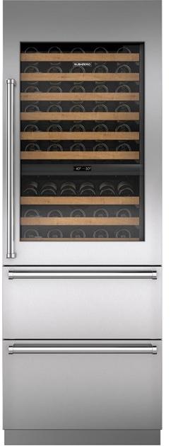 Sub-Zero Вертикальный винный шкаф из нержавеющей стали со стеклянной дверцей класса a + Cantine vino Icbiw-30r  - Вид №1