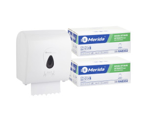 PROMO6 TOP серый механический диспенсер для полотенец за 100 злотых нетто при покупке 2 коробок полотенец OPTIMUM AUTOMATIC RAB302 (12 x 250 м = 3000 м, 11 100 листов) Merida