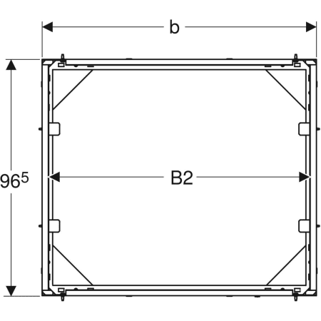 461.452.00.1 Монтажный короб Geberit GIS для зеркального шкафа Geberit ONE высотой 100 см Geberit  - Вид №3