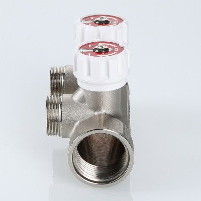 VTc.570.NE.0602 Коллектор с регулирующими вентилями и выходами стандарта «евроконус» Valtec 1", 2 х 3/4"  - Вид №2