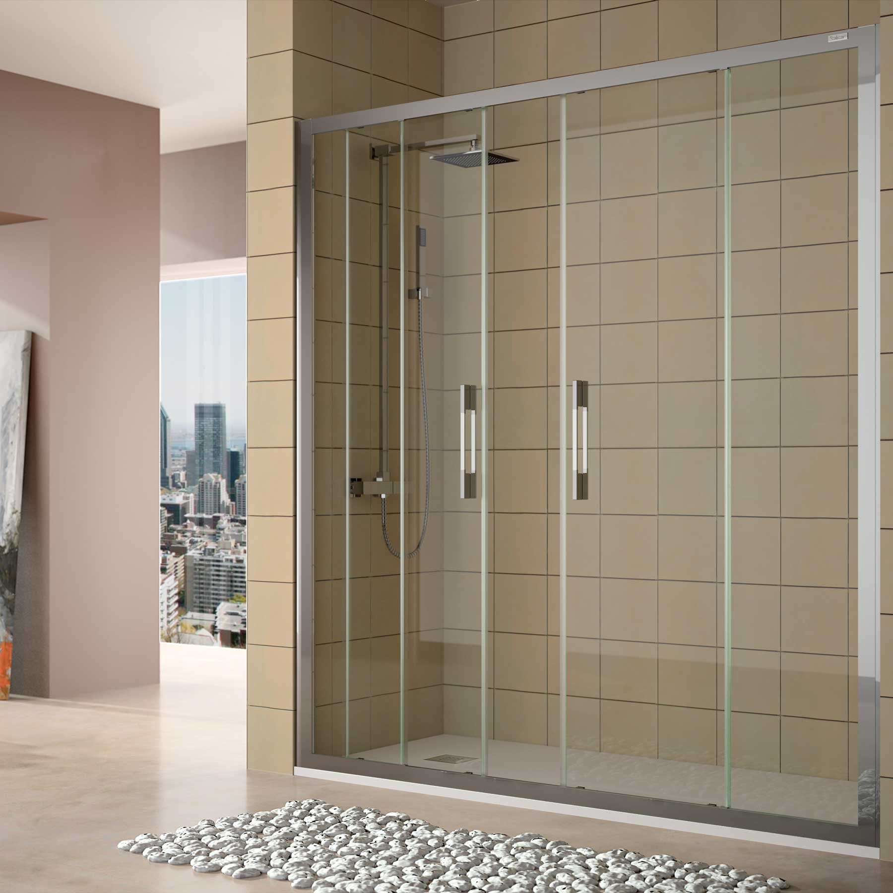 16776 SALGAR Душевая перегородка CLEAR Передний уголок с 2D и 2FS Transparent 1440 - 1490 x 1950 мм