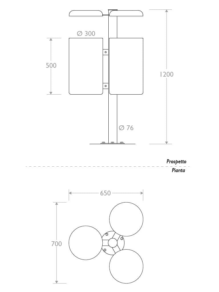 Держатель для мусора с крышкой для раздельного сбора EUROCOMITALIA классическая мебель ARCH-00113933 - Вид №2