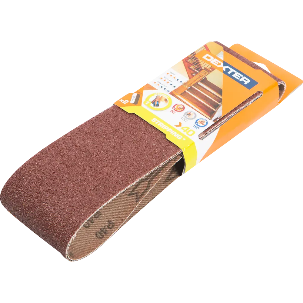 82307189 Лента шлифовальная Dexter P40 533x75 мм, 2 шт. STLM-0024320  - Вид №2