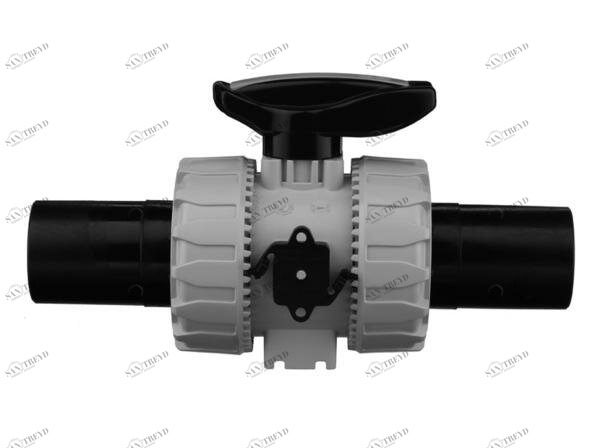 SANIT 182830206 2-ходовой шаровой кран d 20-63, ВКД DualBlock®, ПП, PE100-LS-х частей 