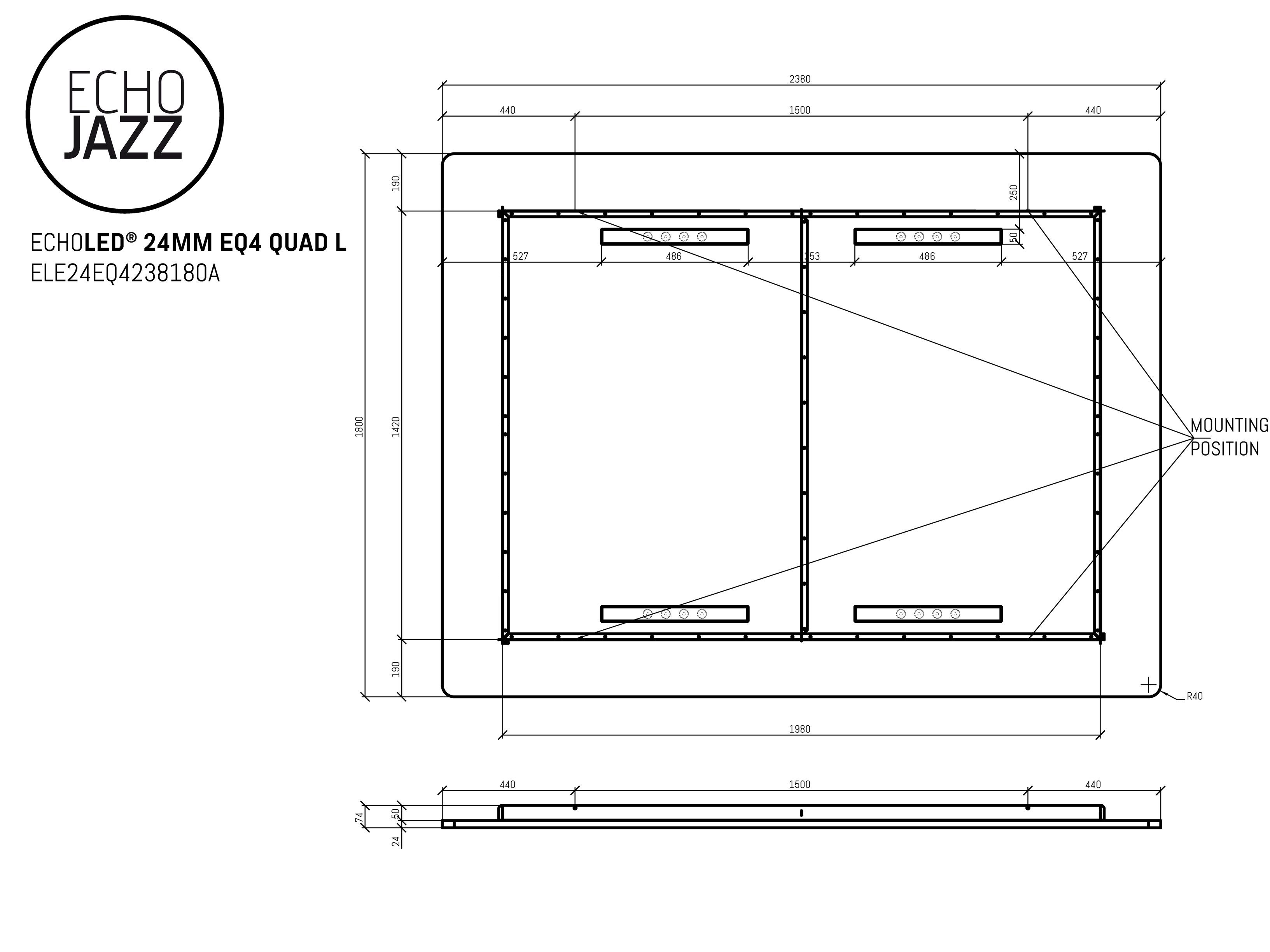 Подвесная акустическая панель ECHOJAZZ ECHOLED® EQ4 ARCH-00015587 - Вид №4