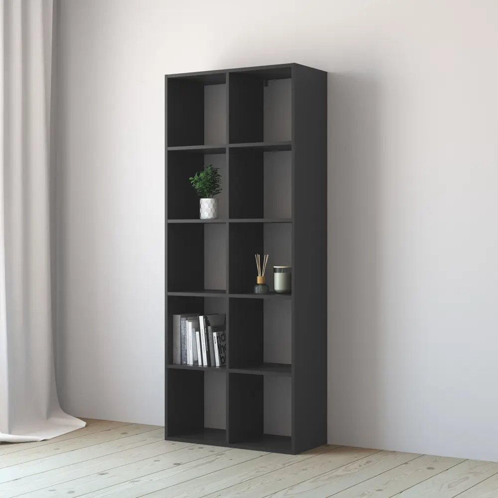 Стеллаж SPACEO KUB 10К, 70х173х31,7 см, цвет графит STLM-2010301 - Вид №1