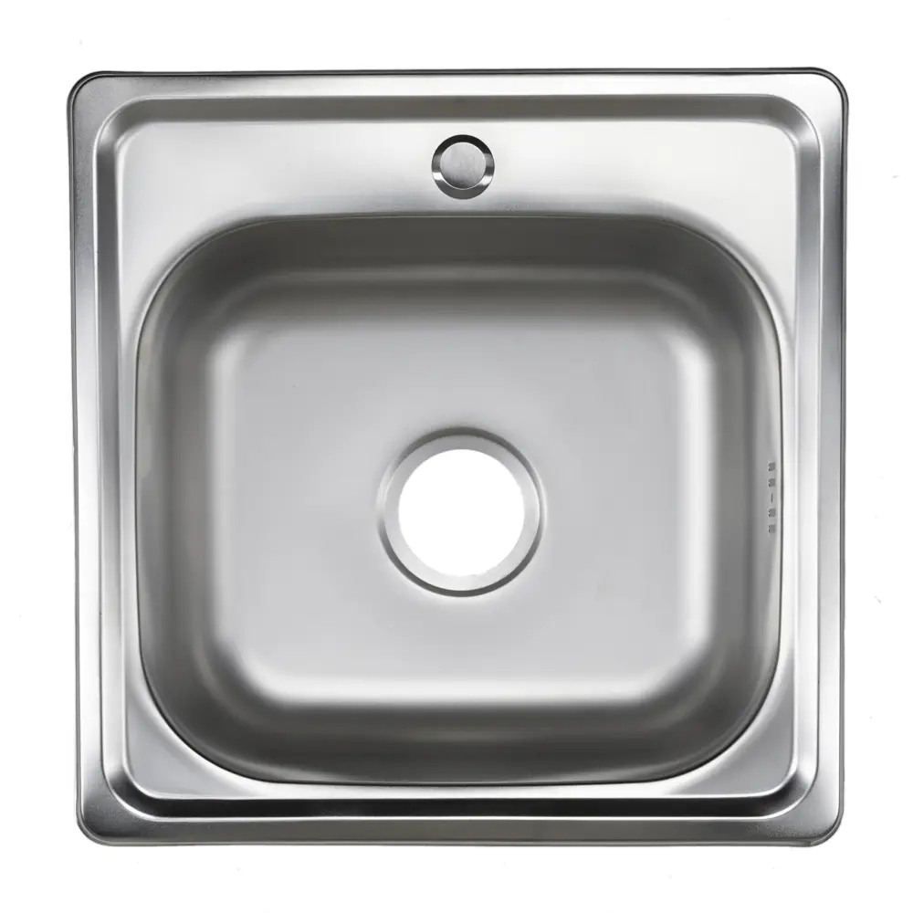 KROMRUS Врезная кухонная мойка 48×48 см с хромированной поверхностью 89404068 STLM-1568857 - Вид №2