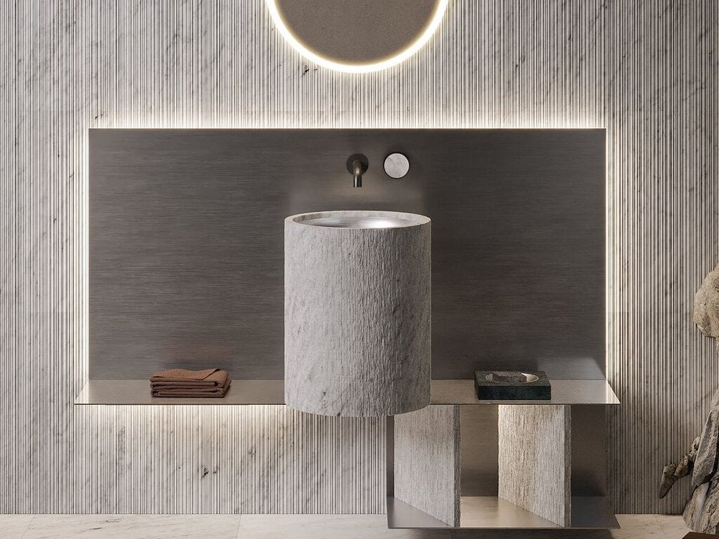 Круглый мраморный подвесной умывальник Salvatori The Small Hours ARCH-00128427