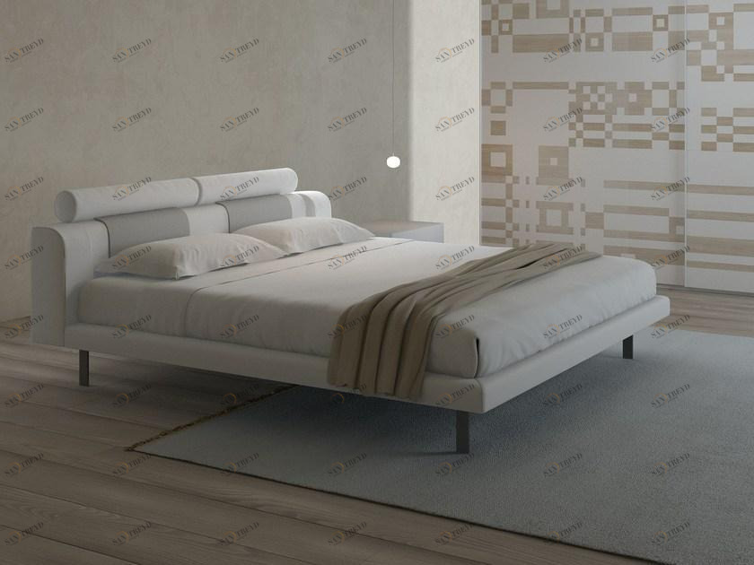 EmmeBi Двуспальная кровать из ткани с мягким изголовьем sun-id-1454319