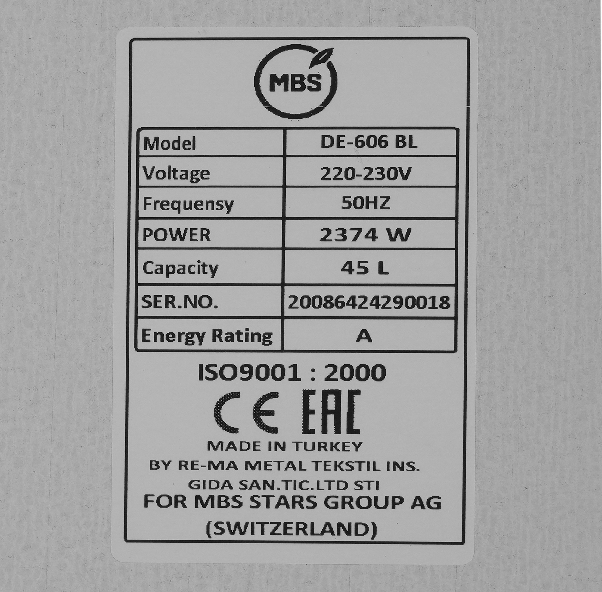 1197014 Электрический духовой шкаф MBS DE-606BL черный STDN-0064630 - Вид №7
