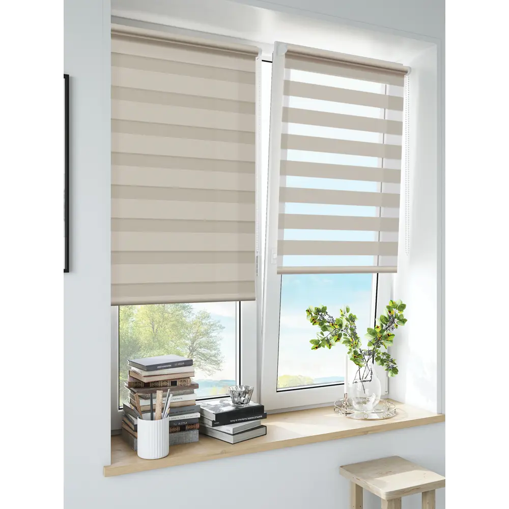 Штора рулонная день-ночь Madrid 60x160 см бежевая MIAMOZA Коллекция 2024г STLM-2147979 - Вид №3