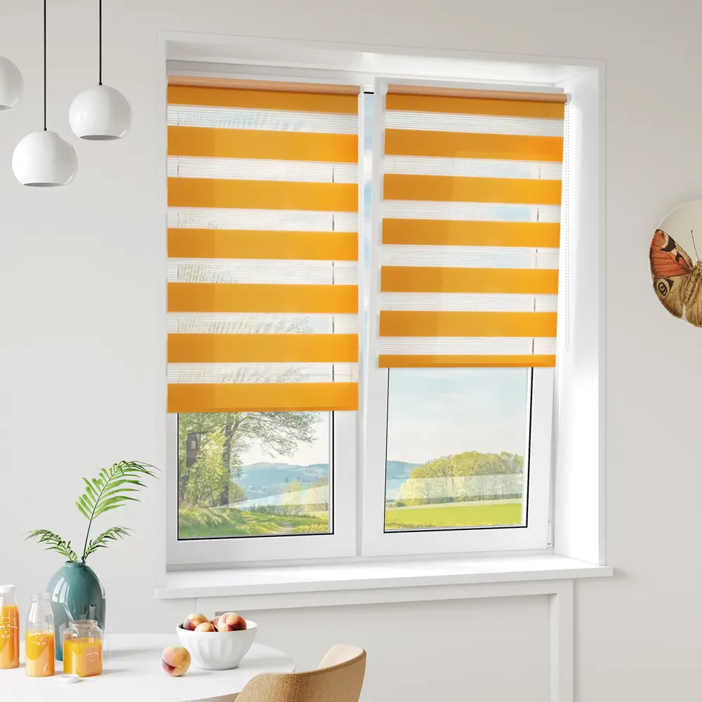 Штора рулонная день-ночь Мелоди 180x190 см охра MIAMOZA STLM-2198782 - Вид №2