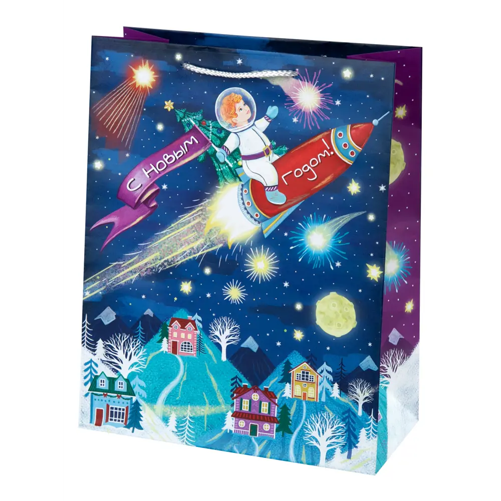 Пакет подарочный «На ракете» 26x32 см Santreyd STLM-2173439